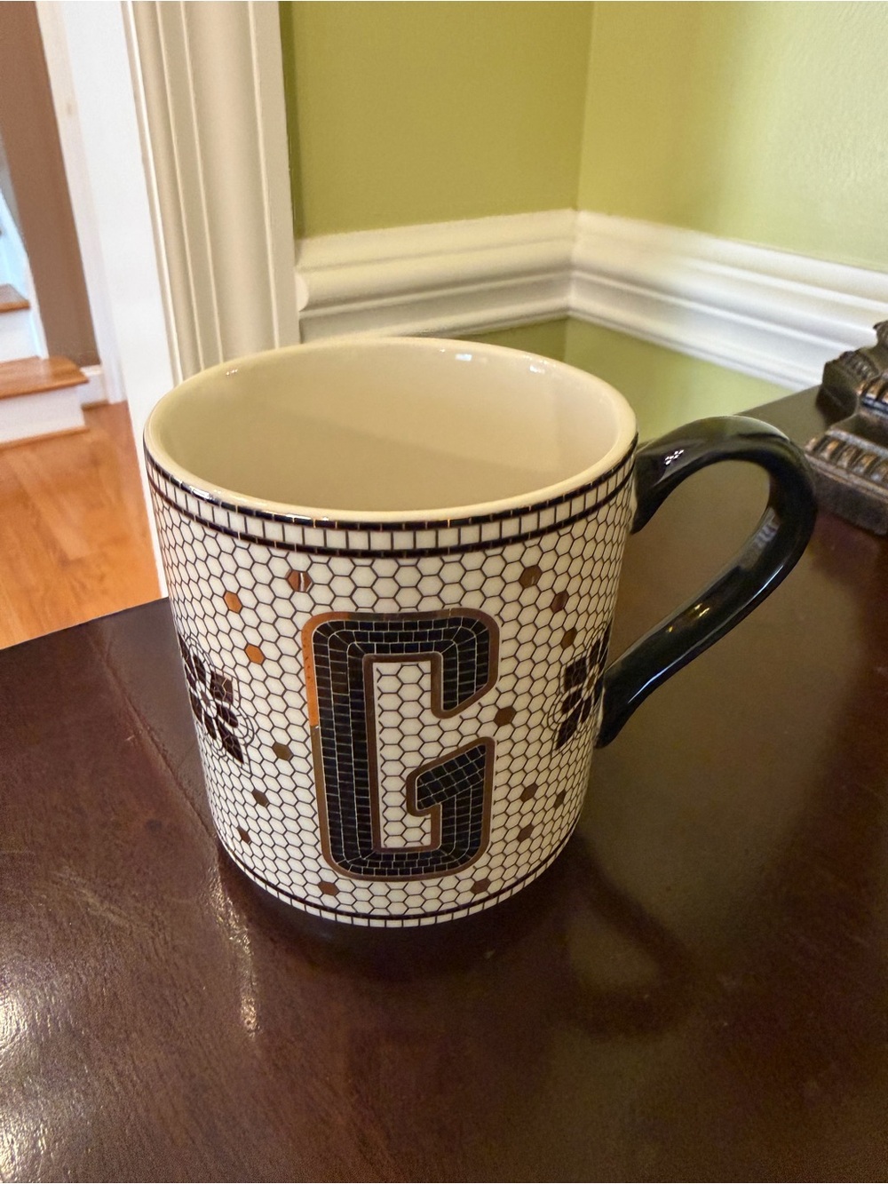 NEW Anthropologie Bistro Tile Mosaic Monogram ‘G’ Mug